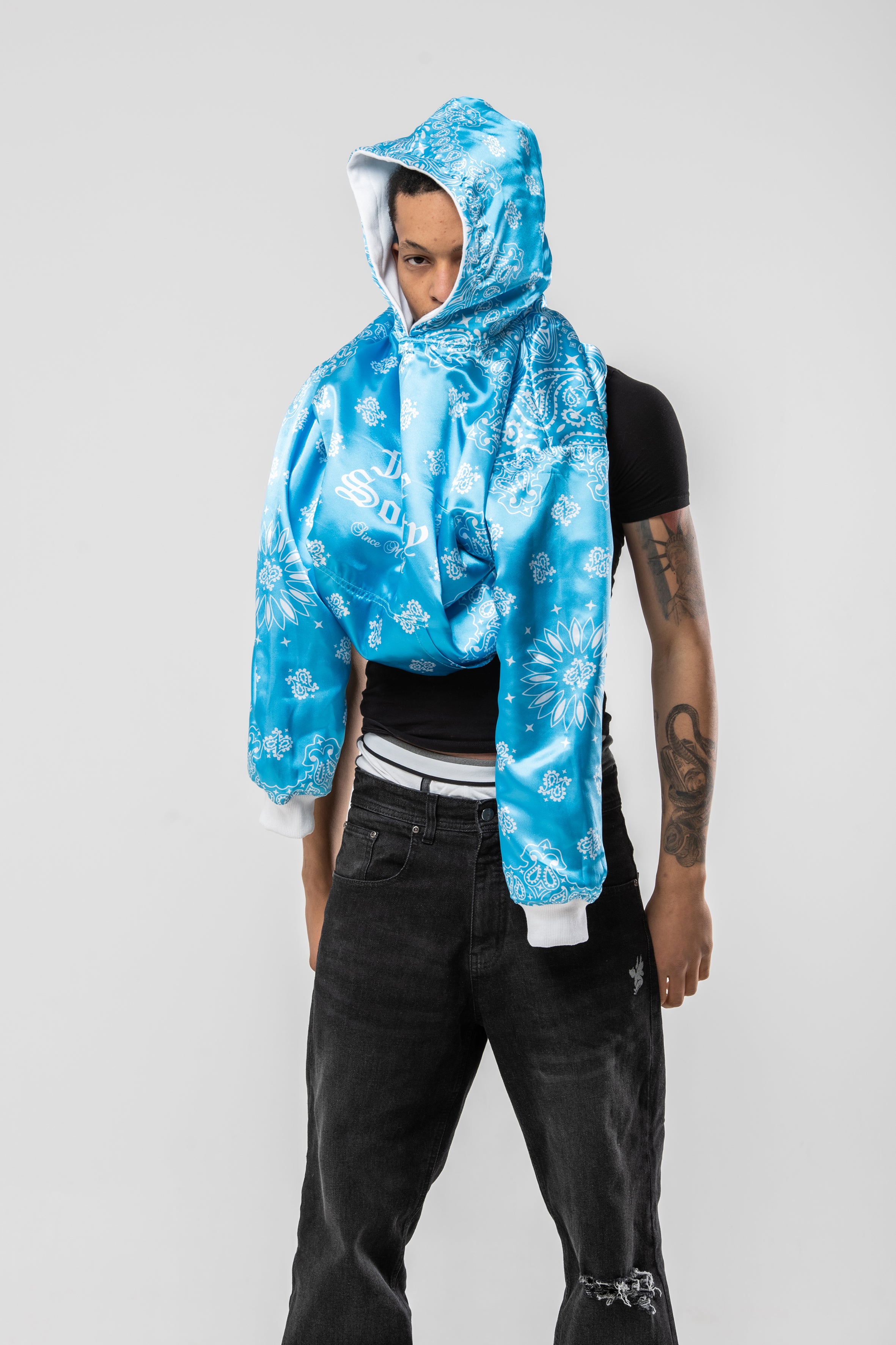 Sky Blue Bandana Hoodie