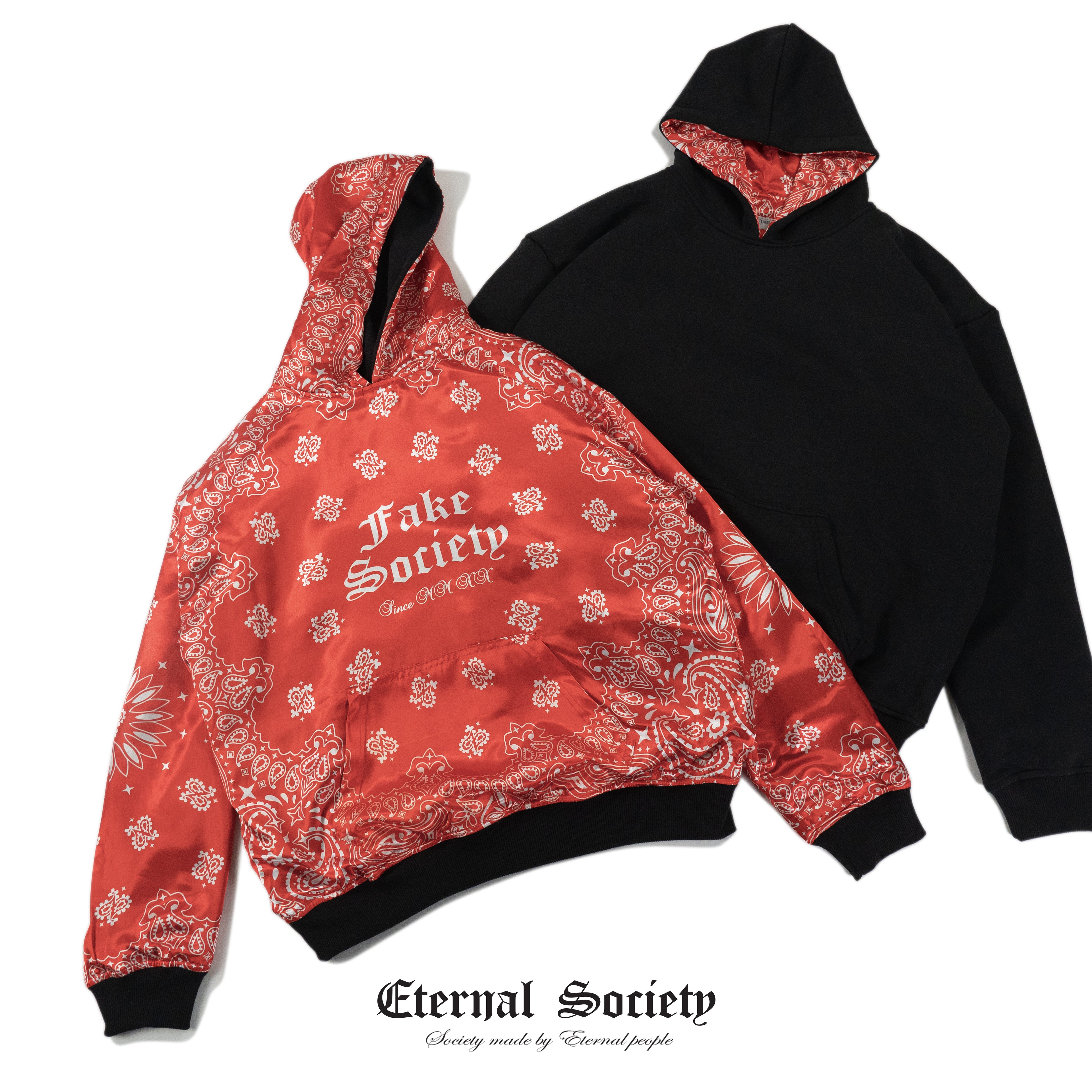Red Black Bandana Hoodie