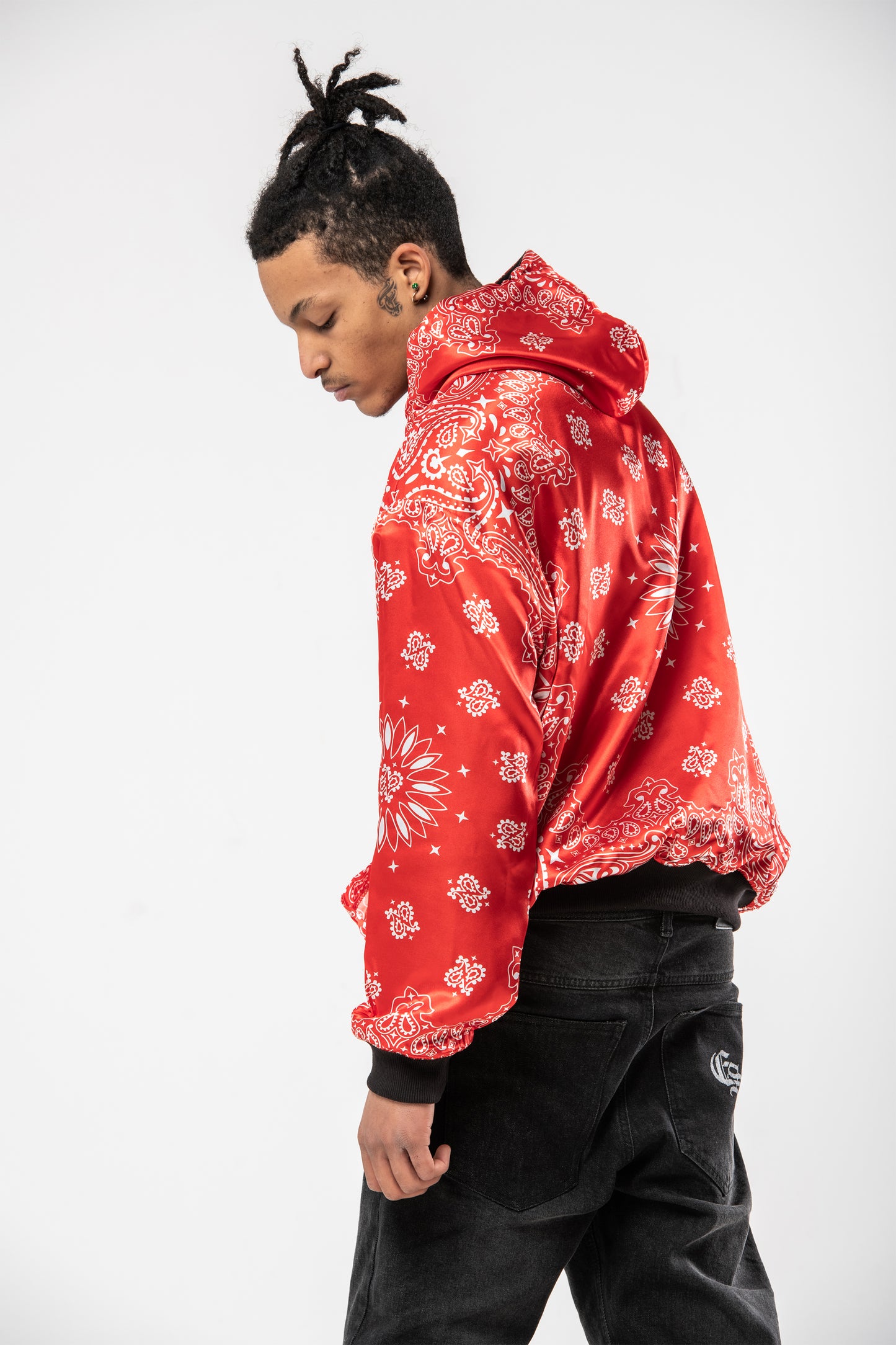 Red Black Bandana Hoodie