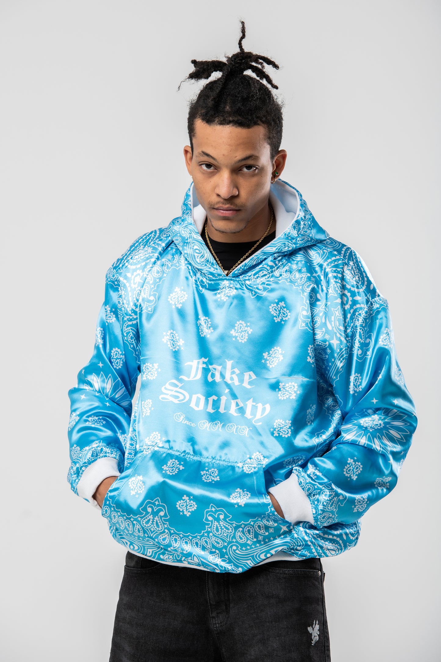 Sky Blue Bandana Hoodie