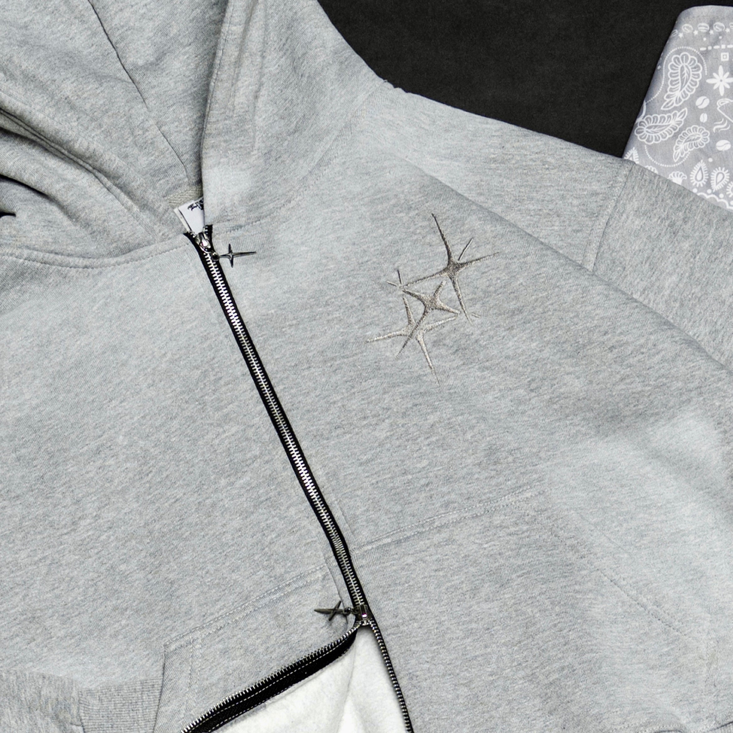 ETERNAL MOON GREY ZIP HOODIE