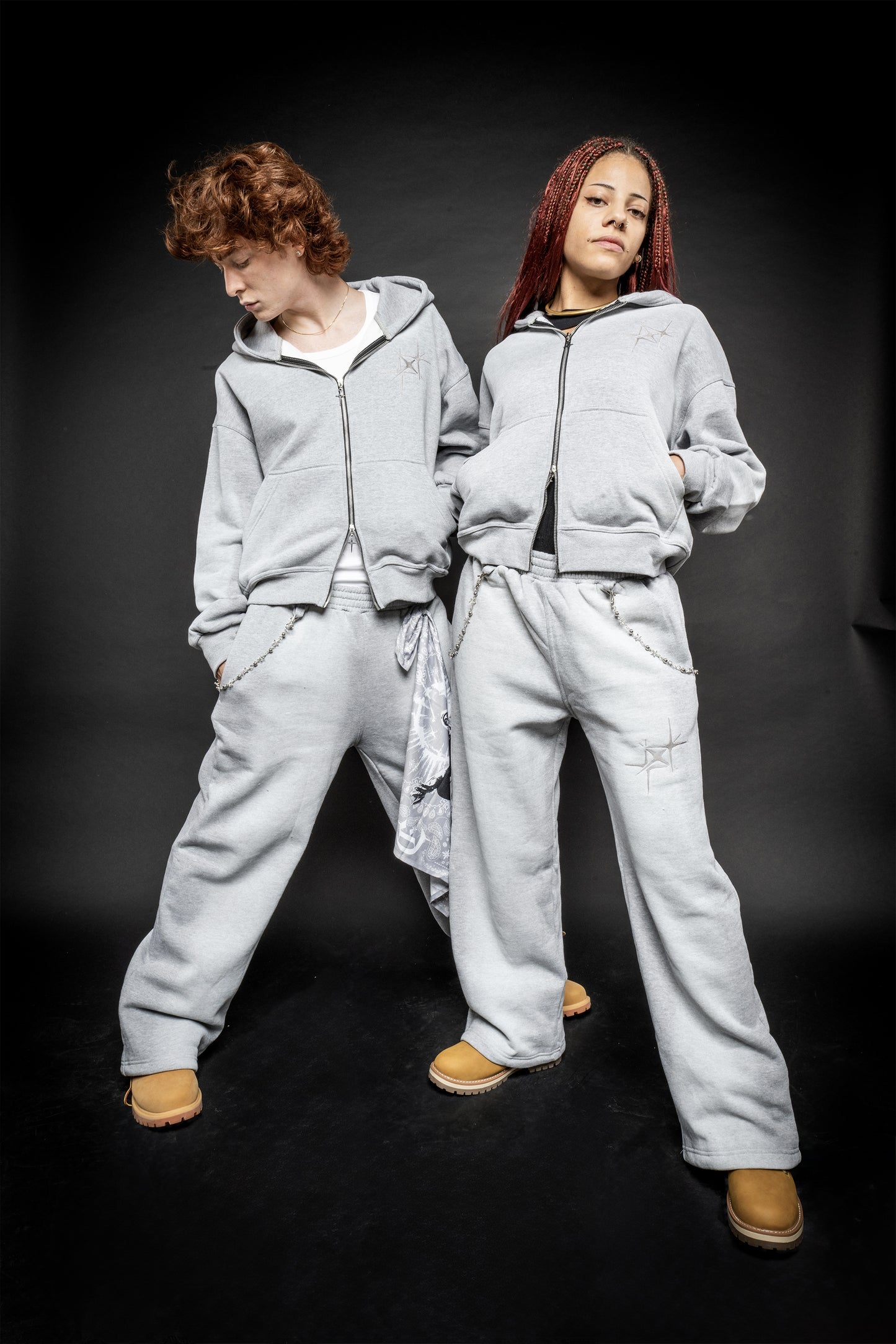 ETERNAL MOON GREY ZIP HOODIE