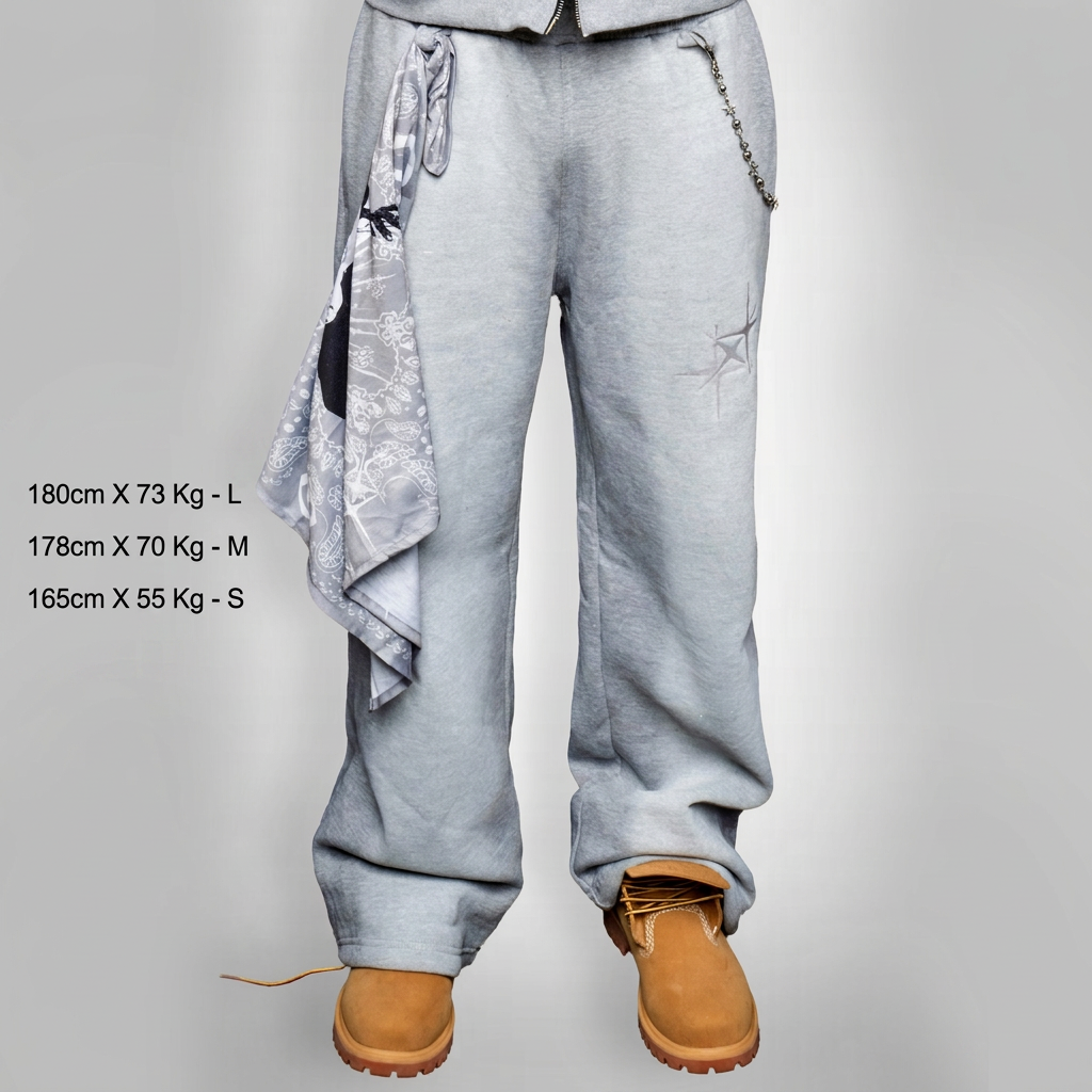 ETERNAL MOON GREY PANT con misure a sinistra